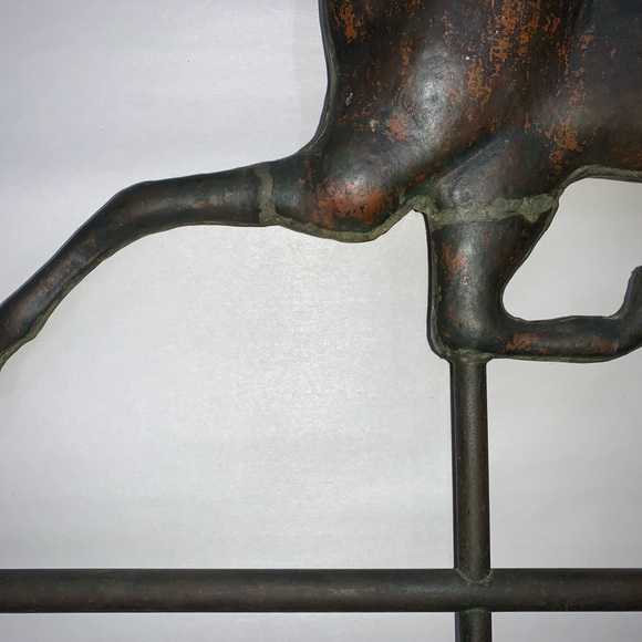 ANTIQUE Ethan Allen running horse HAND HAMMERED COPPER weathervane w/stand - Picture 5 of 16